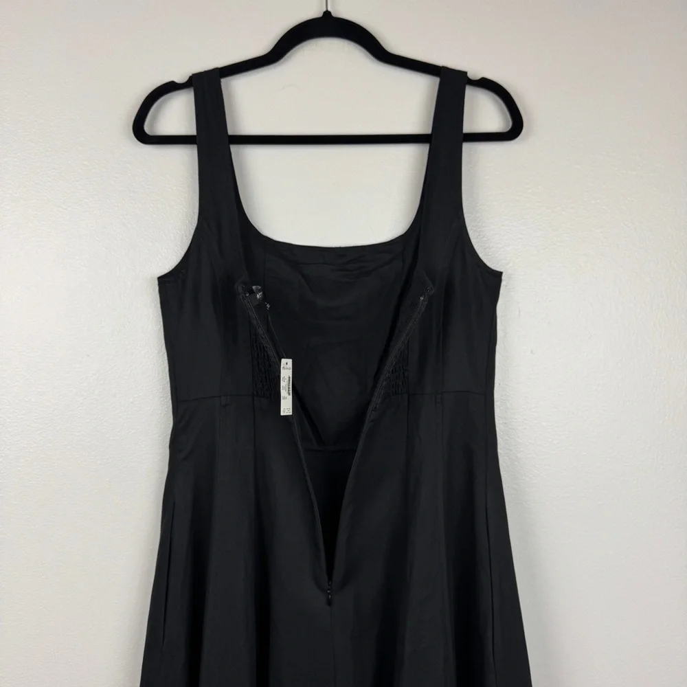 Madewell Seamed Squareneck Fitted Midi Dress Black Size 8/M NWT - Picture 9 of 11